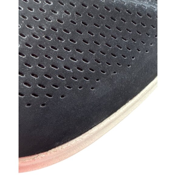 Kenneth Cole Reaction Mens Black Suede Sneakers with Perforated Design & White S - Picture 5 of 10